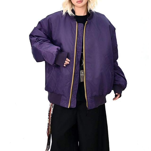 ジップラインボリュームMA1ブルゾン 2col R01172