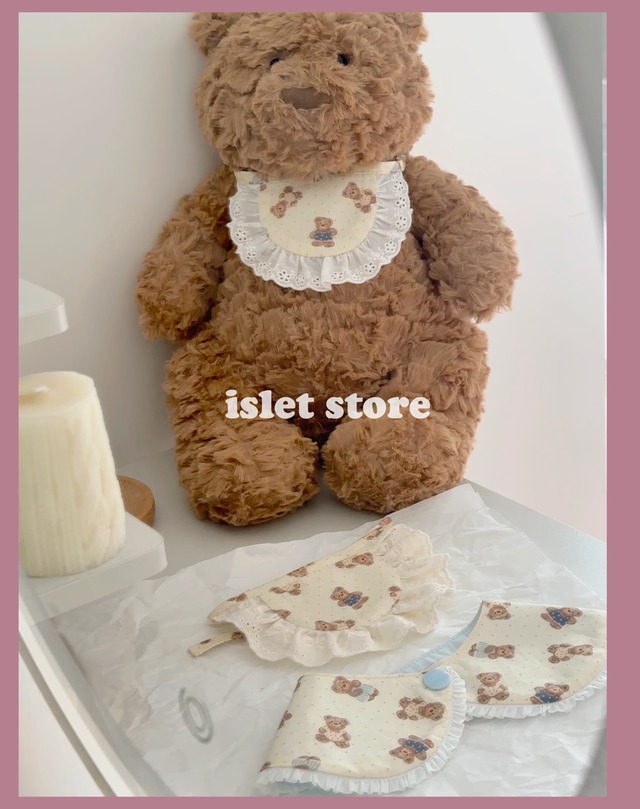 teddy bearフリルエプロン 猫 付け襟 すたい ケープ