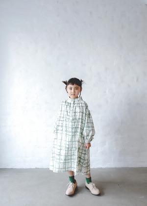 【23AW】ミチリコ(michirico) Chocolate check back gather OP  アイボリー【L・XL】ワンピース