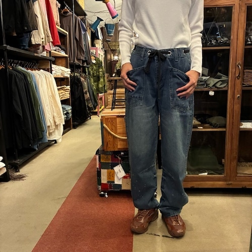 TOPANGA Lady's Ribbon tie loose fit denim pants　リボンタイルーズデニムパンツ