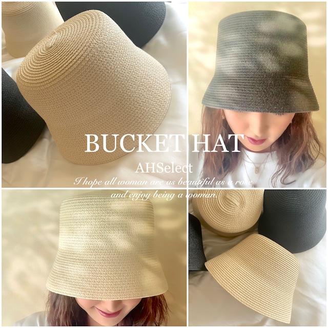 【数量限定即納商品】Summer bucket hat/White beige,Black