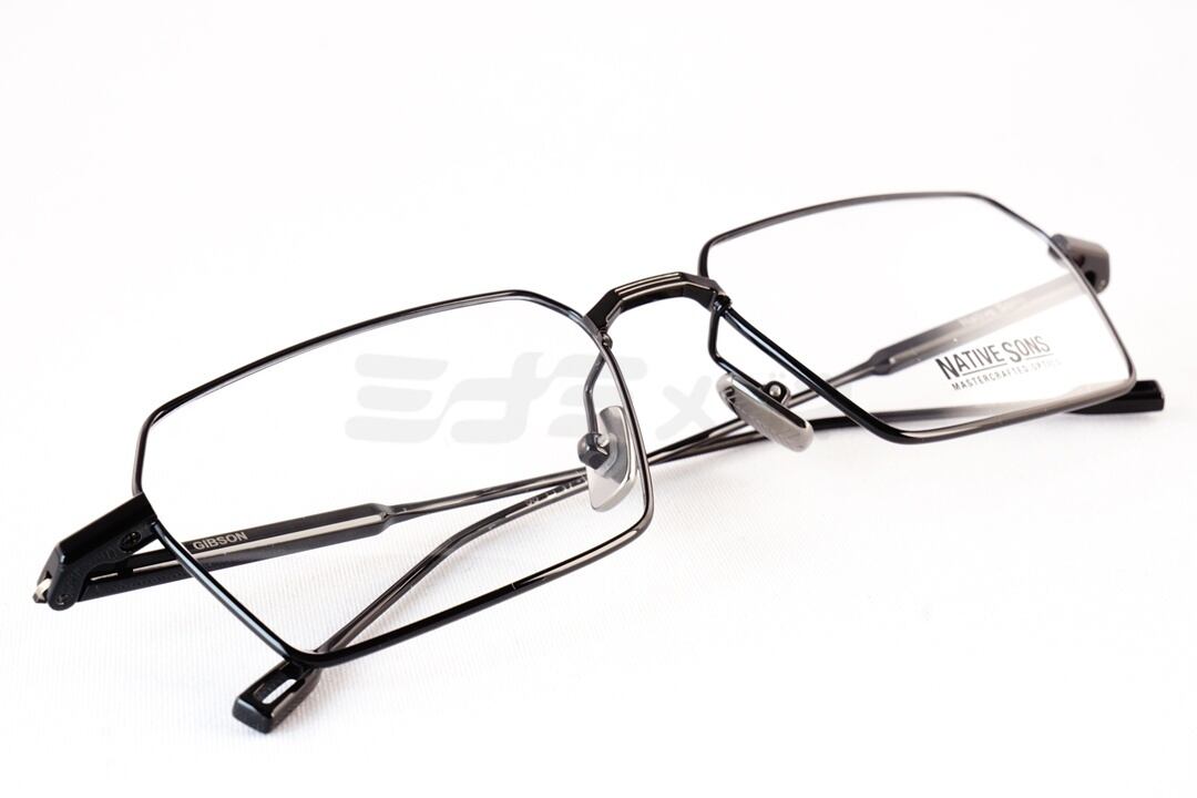 Nakasone specialナカソネスペシャル NATIVE SONS メガネ GIBSON Col.Black NSM-056L スクエア ヘキサゴン