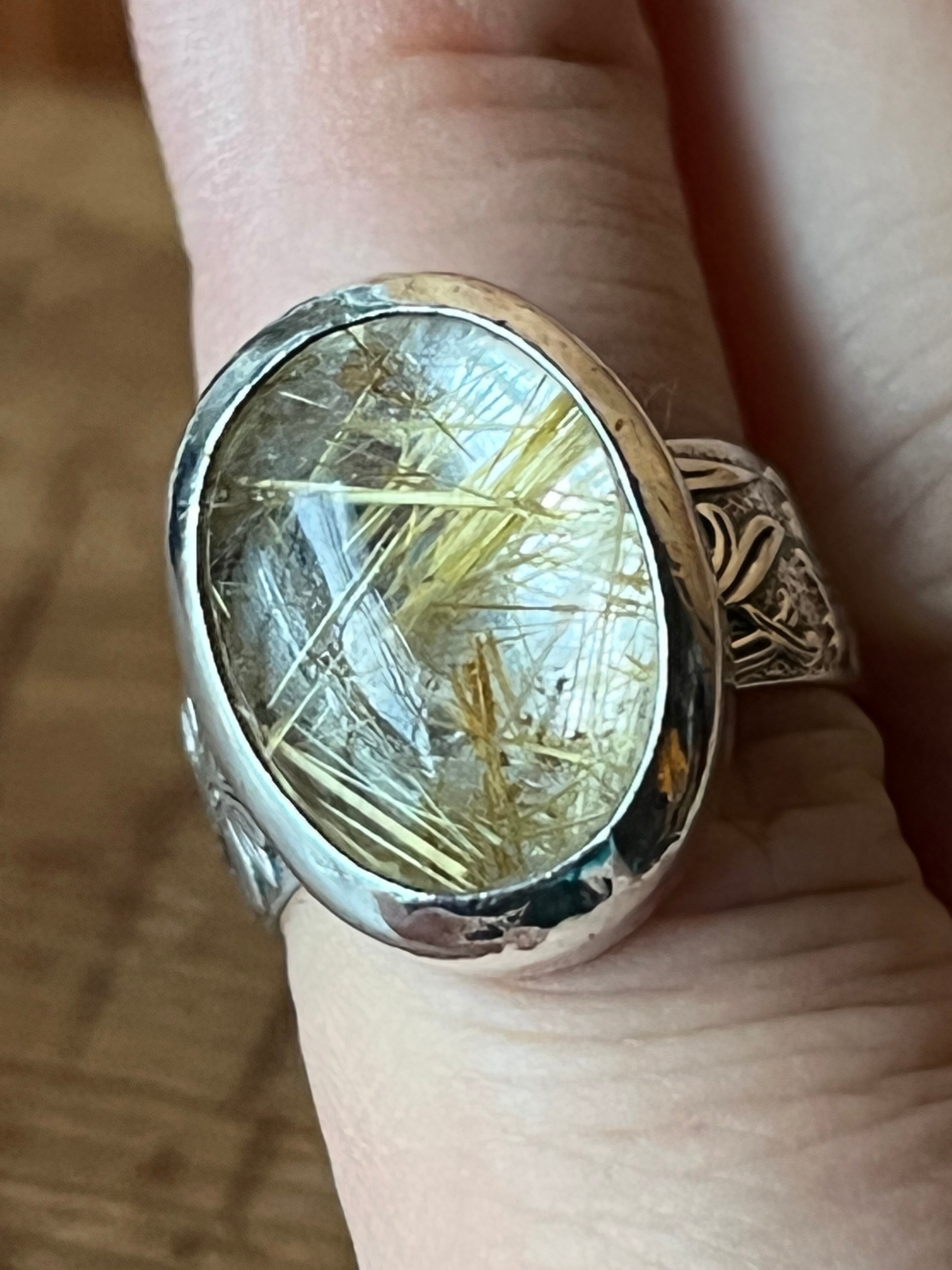 【同じ故郷の仲間】ルチルデザインリング 11号