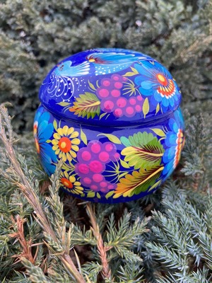 ペトリキウカ塗り　ジュエリーボックス（ティモシェンコ作）ウクライナ製