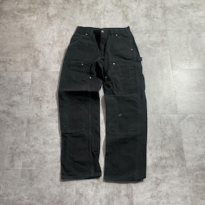 USA製 ブラック ダブルニー Carhartt B01 BLK 32×32