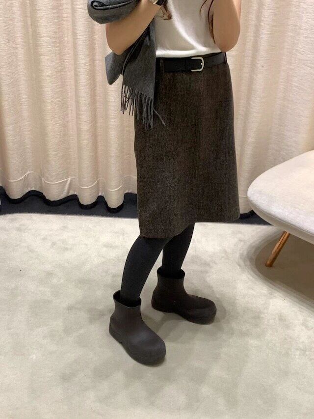 (予約) ounce / Classic herringbone wool midi skirt / 2color