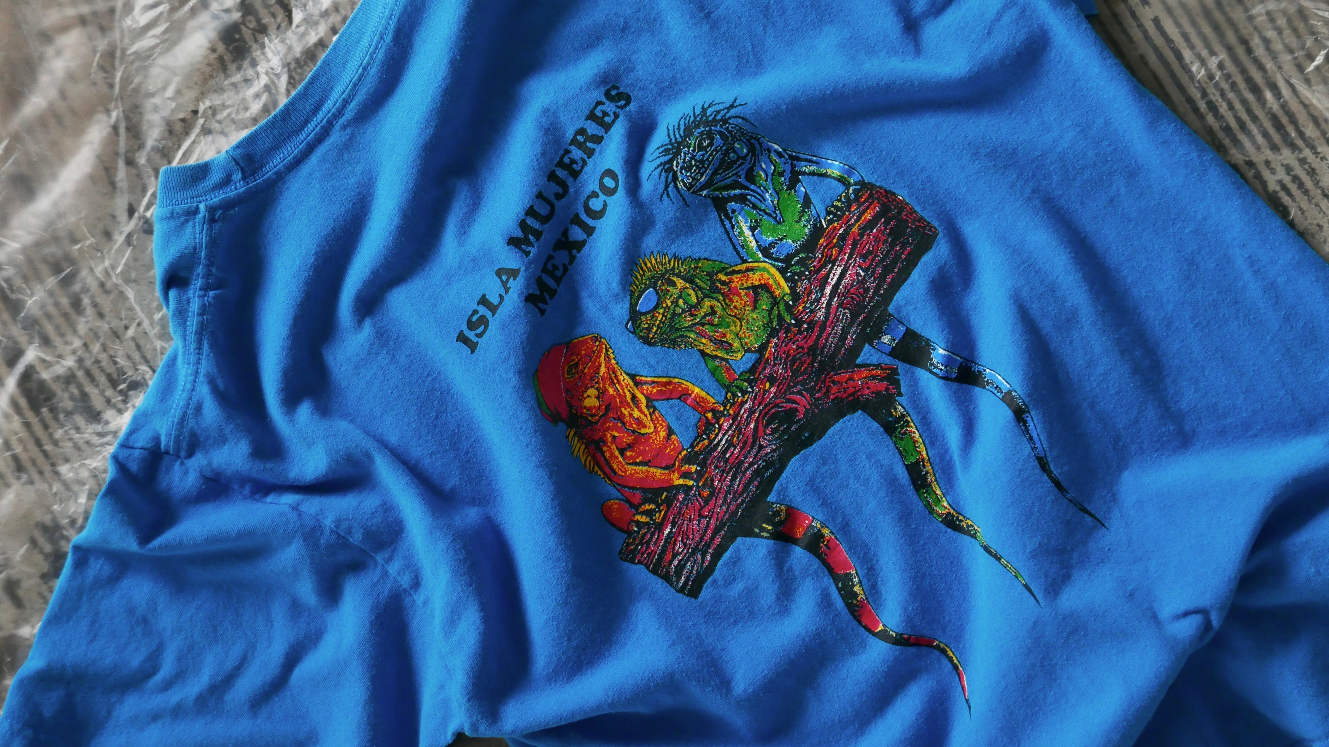 old mexican souvenir tee , fade blue