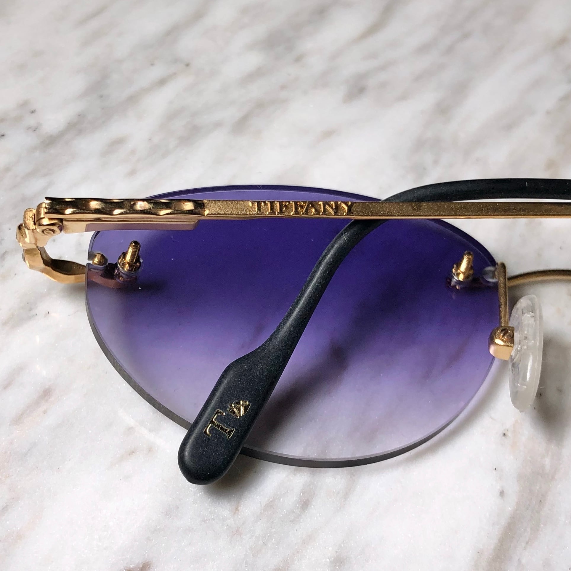 vintage TIFFANY LUNETTES 23k gold plated deadstock glasses 