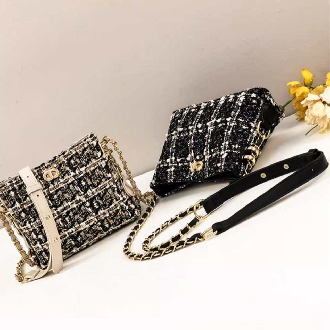 ツイード チェーンショルダーバッグ 2color BA16