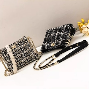 ツイード チェーンショルダーバッグ 2color BA16