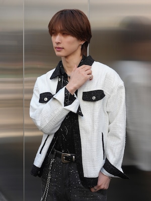 【ALUDE SELECT】 mode tweed  over jacket(2color)