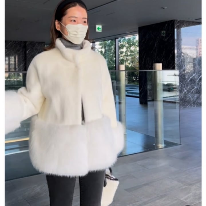 VOLUME ECO FUR COAT アイボリー Eco volume fur coat《2color》 | SI SELECT