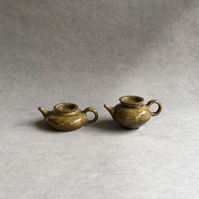 日高伸治   緑アメ釉 茶壺