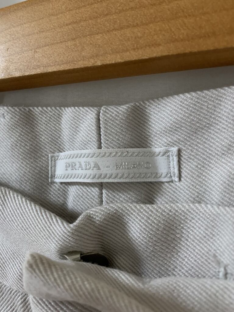 Tapered Silhouette Design Slacks "PRADA"