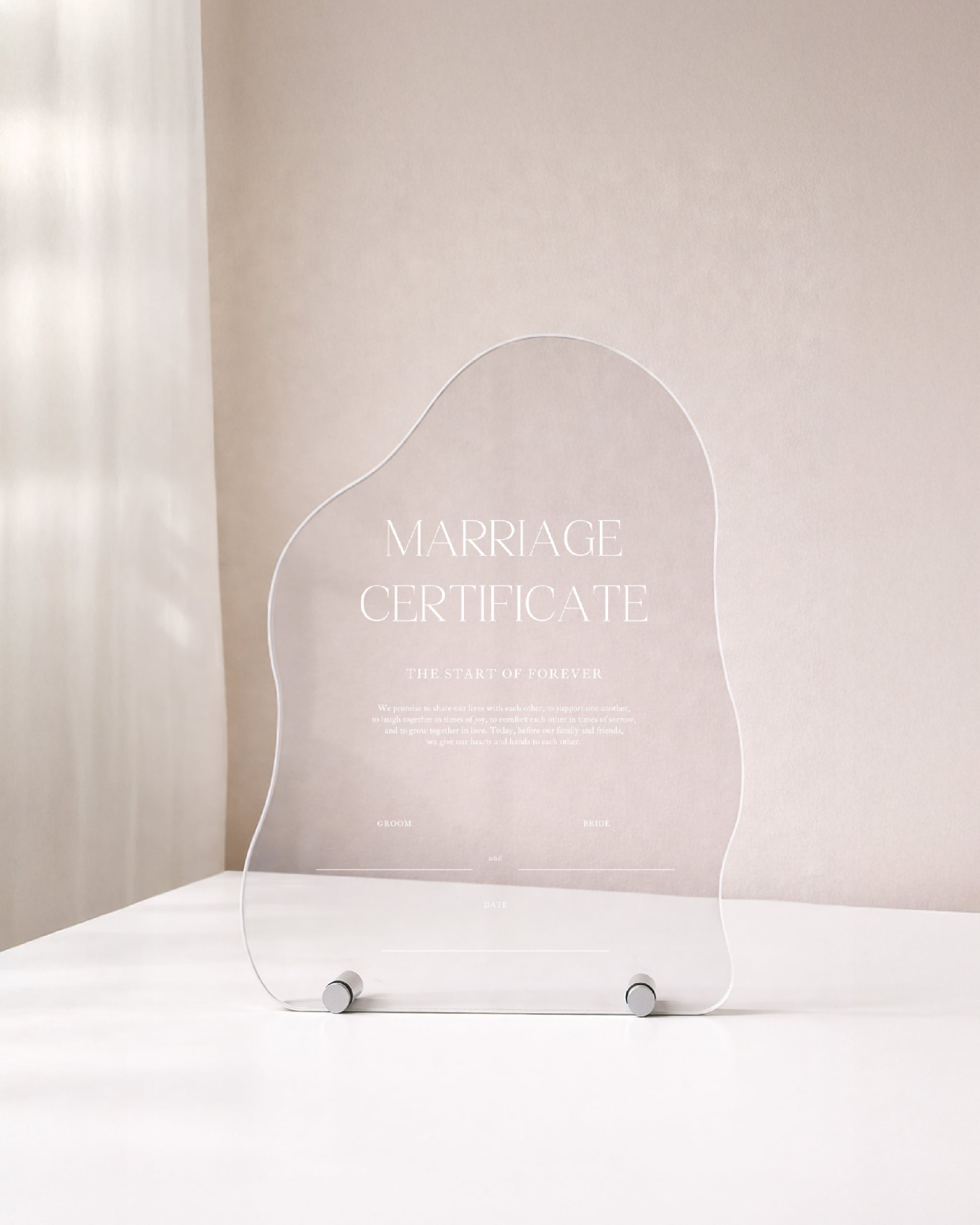 アクリル結婚証明書 | mc3 | studio POPPY | 結婚式ペーパーアイテム
