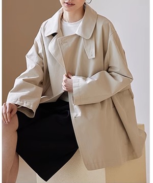 ミドル丈トレンチコート◆リヨセル混【a-50393】