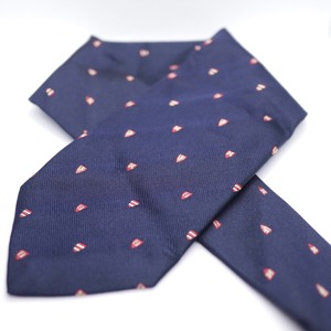 FENDI Whole Pattern Silk Necktie Navy