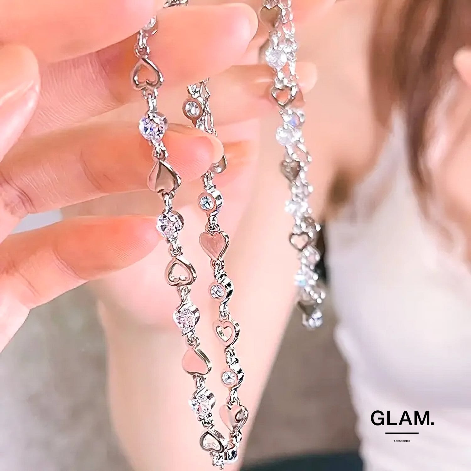数量限定】シャイニングハートブレスレット | 金属アレルギーに 数量限定】シャイニングハートブレスレット | 金属アレルギーに