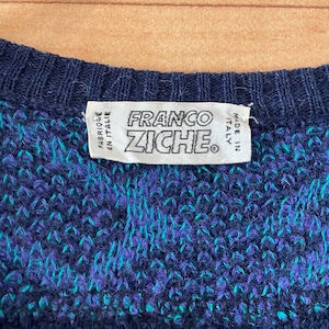 【FRANCOZICHE】イタリア製 デザインニット セーター 切替 柄 個性的 EU古着 ヨーロッパ古着