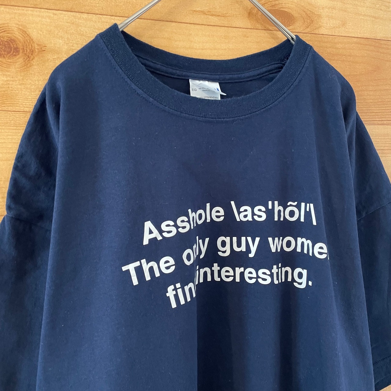 【GILDAN】メッセージ Tシャツ ネイビー XL ビッグサイズ US古着 アメリカ古着