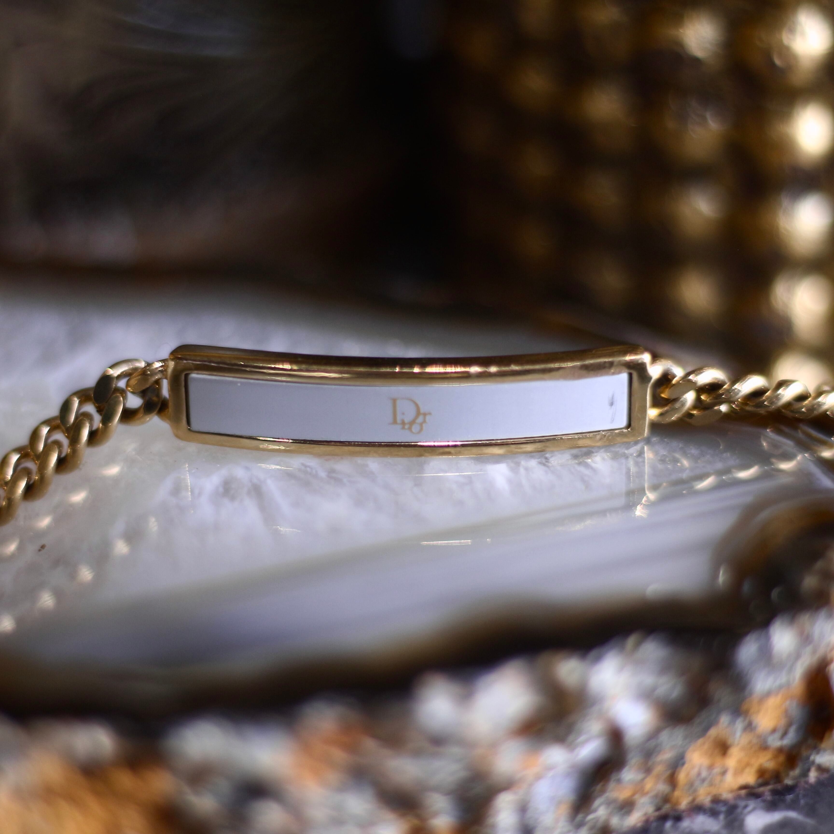 Christian Dior CHAIN LOGO PLATE ID BRACELET/クリスチャンディオール