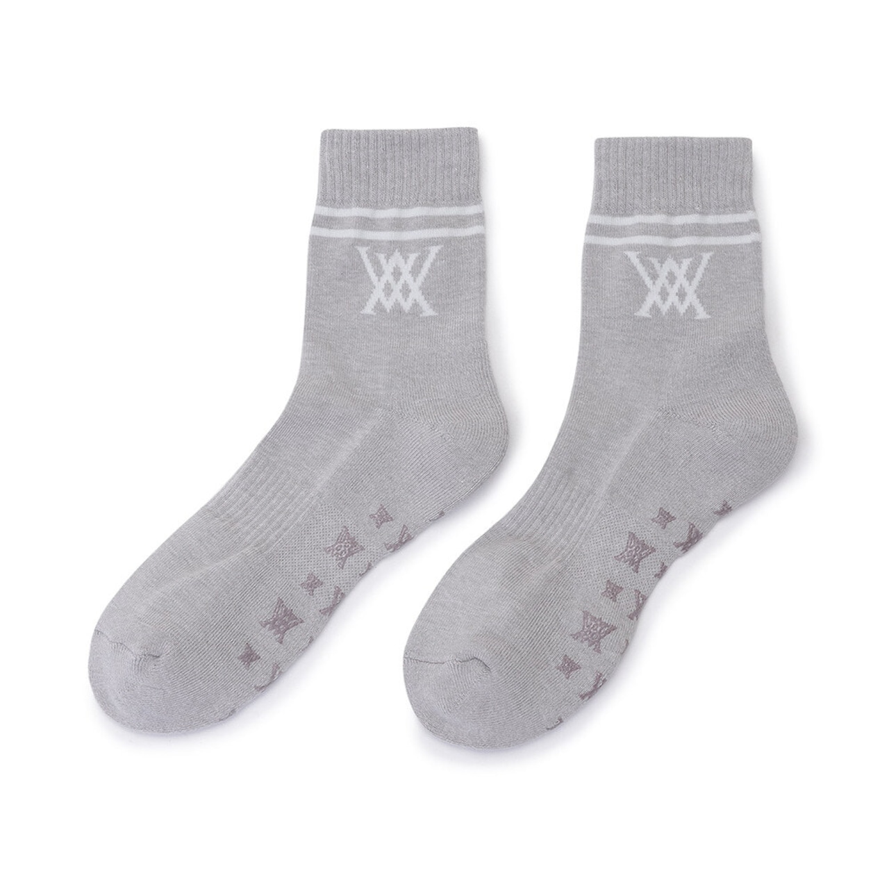 ANEW DOUBLE STRIPE LONG SOCKS [サイズ: F (AGCWMSC02MGF)] [カラー: MELLANGE GREY]