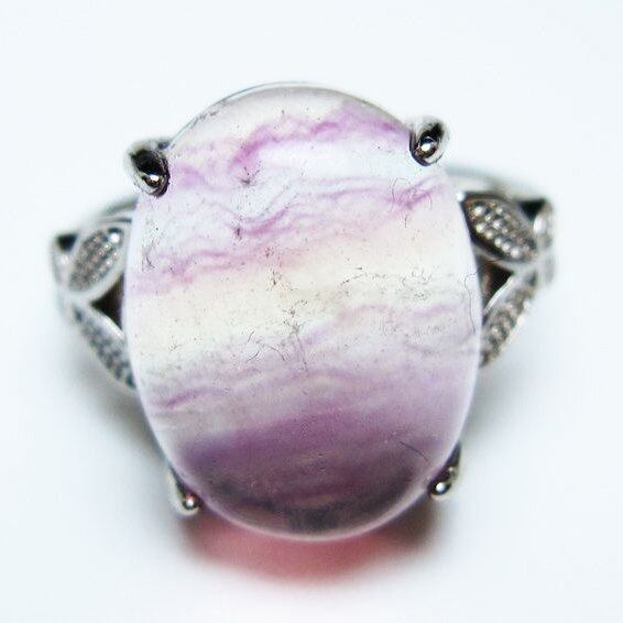 フローライト リング 蛍石 指輪 フリーサイズ 15号 一点物 メール便可 [M便 1/20] 115-7102