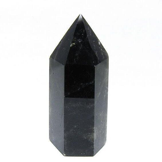 モリオン ポイント 六角柱 黒水晶 置物 一点物 152-4278