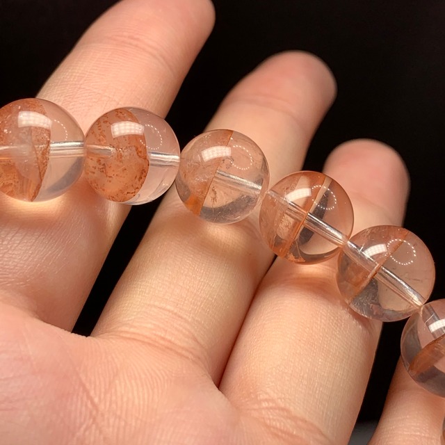 美しいバイカラー☆砂時計水晶♪アンフィボールインクォーツブレスレット