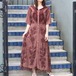 USA VINTAGE EMBROIDERY TUSSEL DESIGN LONG ONE PIECE/アメリカ古着刺繍タッセルデザインロングワンピース