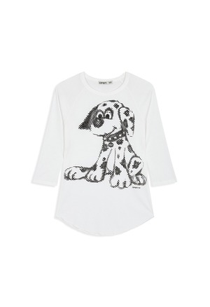 [OPEN YY] PET CLUB DALMATIAN DOODLE TEE, WHITE 正規品 韓国ブランド 韓国通販 韓国代行 韓国ファッション オープン ワイワイ 日本 店舗