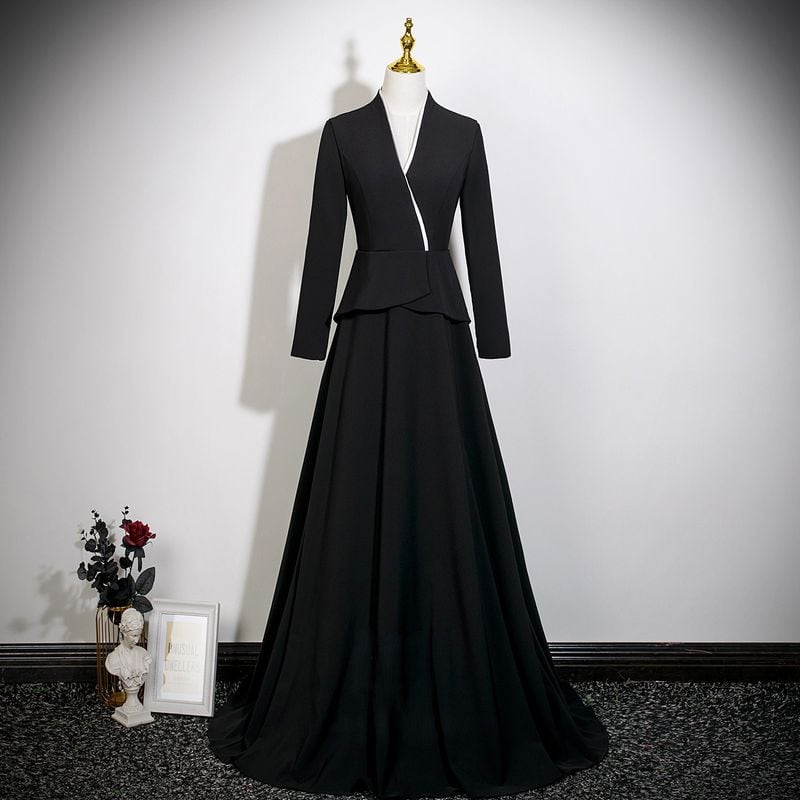 ラップデザインロングスリーブドレス D1766