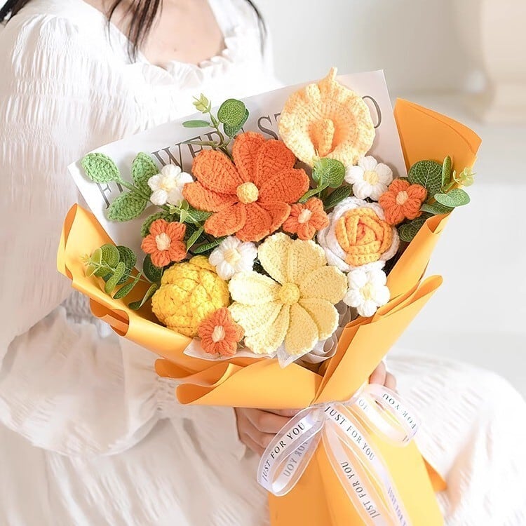 大きなお花の毛糸ブーケ｜ハンドメイドブーケ | Bloom Knot