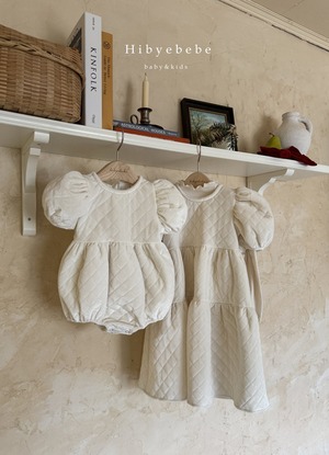 即納)90-120 | Brilly Quilted Velvet One Piece | HIBYEBEBE