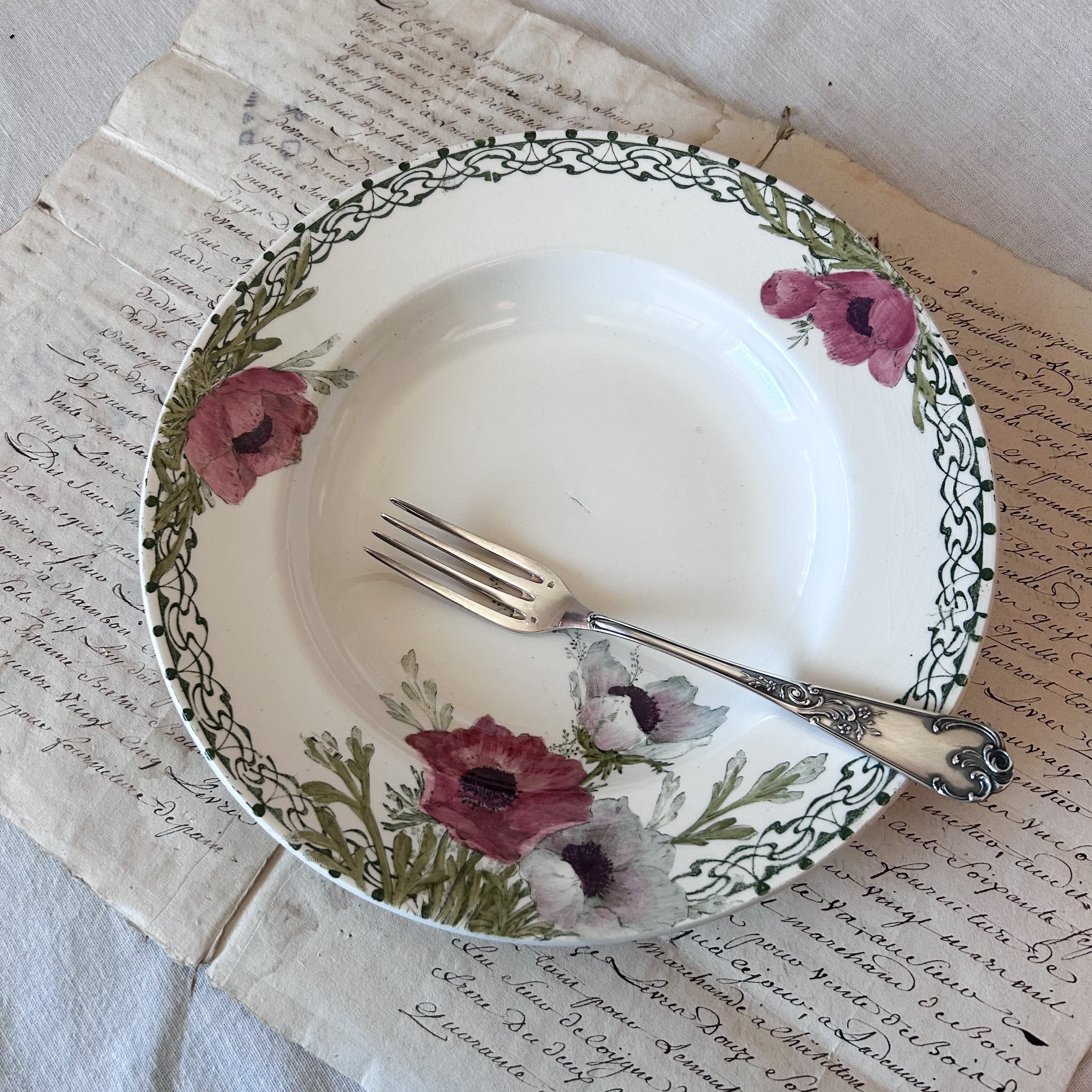 バドンヴィレ　スーププレート　スープ皿　フランスアンティーク バドンヴィレー Badonviller フランスアンティーク スープ皿 【公式通販】