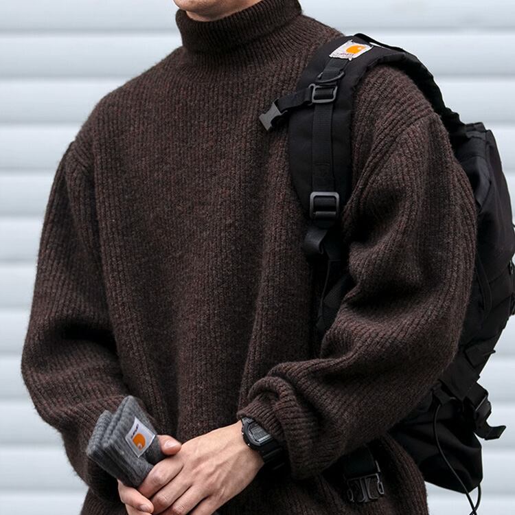 ★ANTI-PILLING TURTLENECK PLAIN SWEATER　　A0881