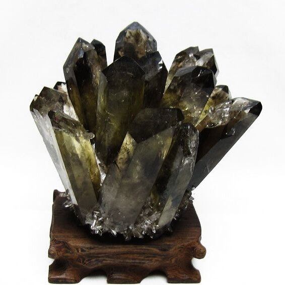 モリオン クラスター 黒水晶 原石 台座付属 一点物 182-8427