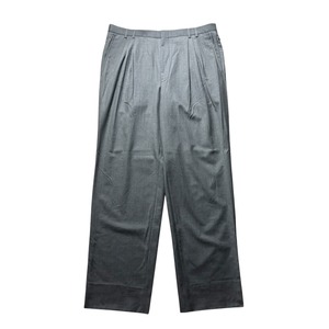 VERSACE gray wool tucked slacks