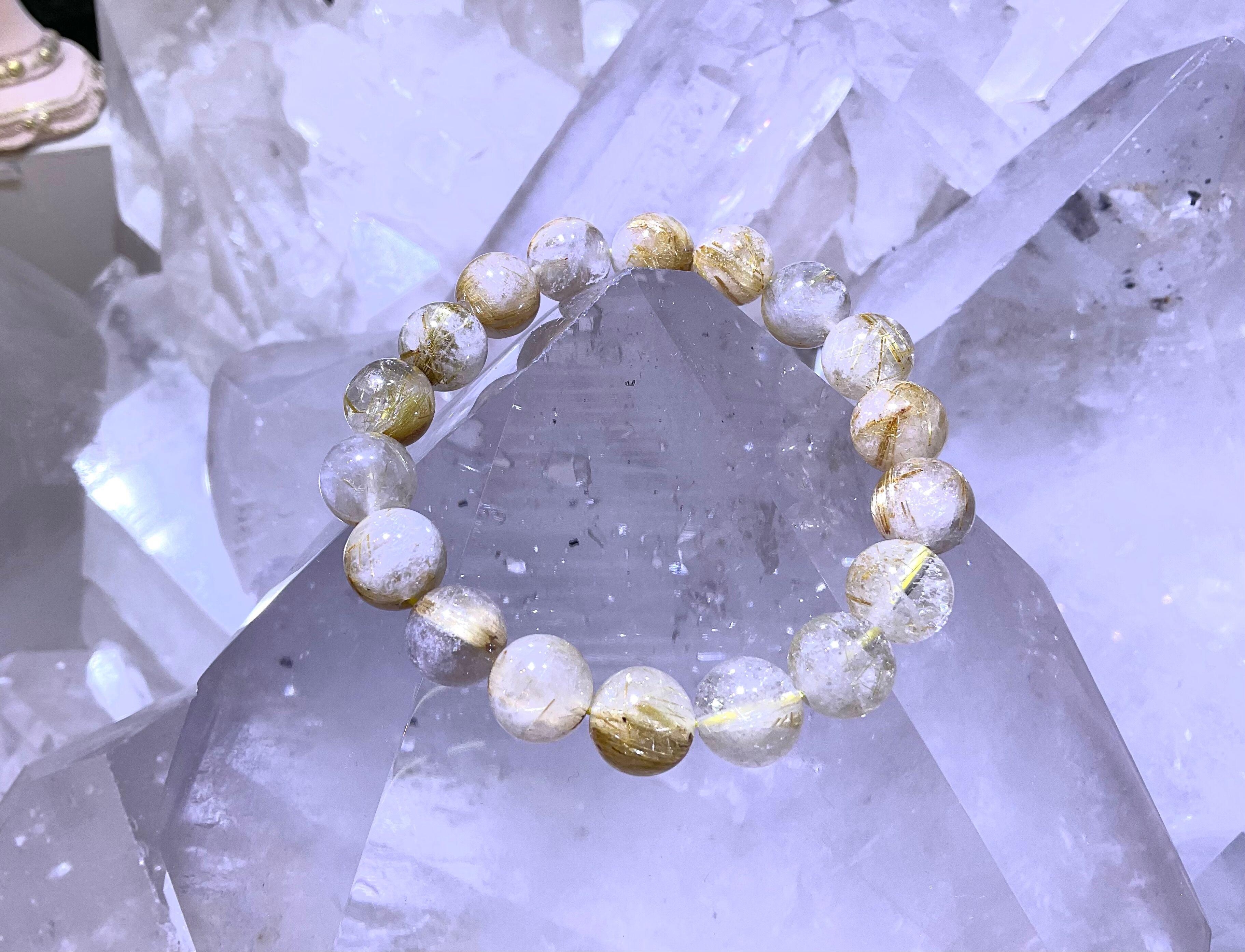 【ルチルクォーツ003】12mm ブレスレット