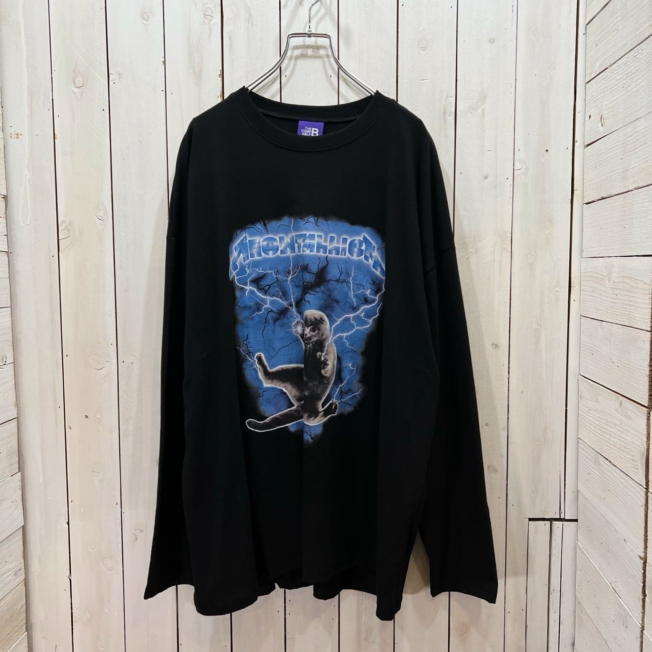 222112-2】Thunder Cat Print Crewneck long sleeve t-shirt