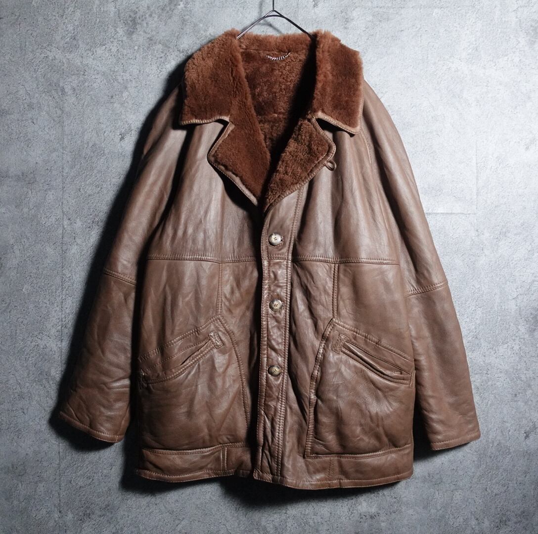 70s Euro Brown Real Mouton Jacket