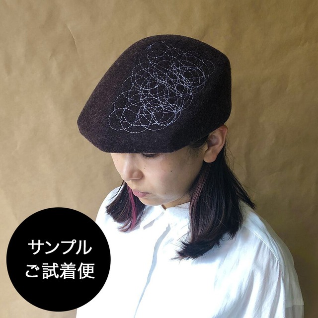 【サンプルご試着便】 Wool KAKUKAKU FLAT CAP × stitch ウール カクカク ハンチング × ステッチ 帽子