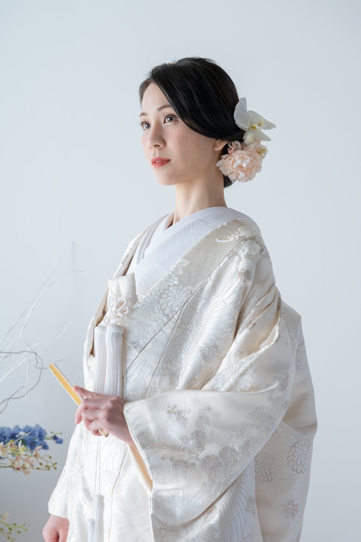 白無垢レンタル フルセット 牡丹格子四季草花文 004 | きものレンタル