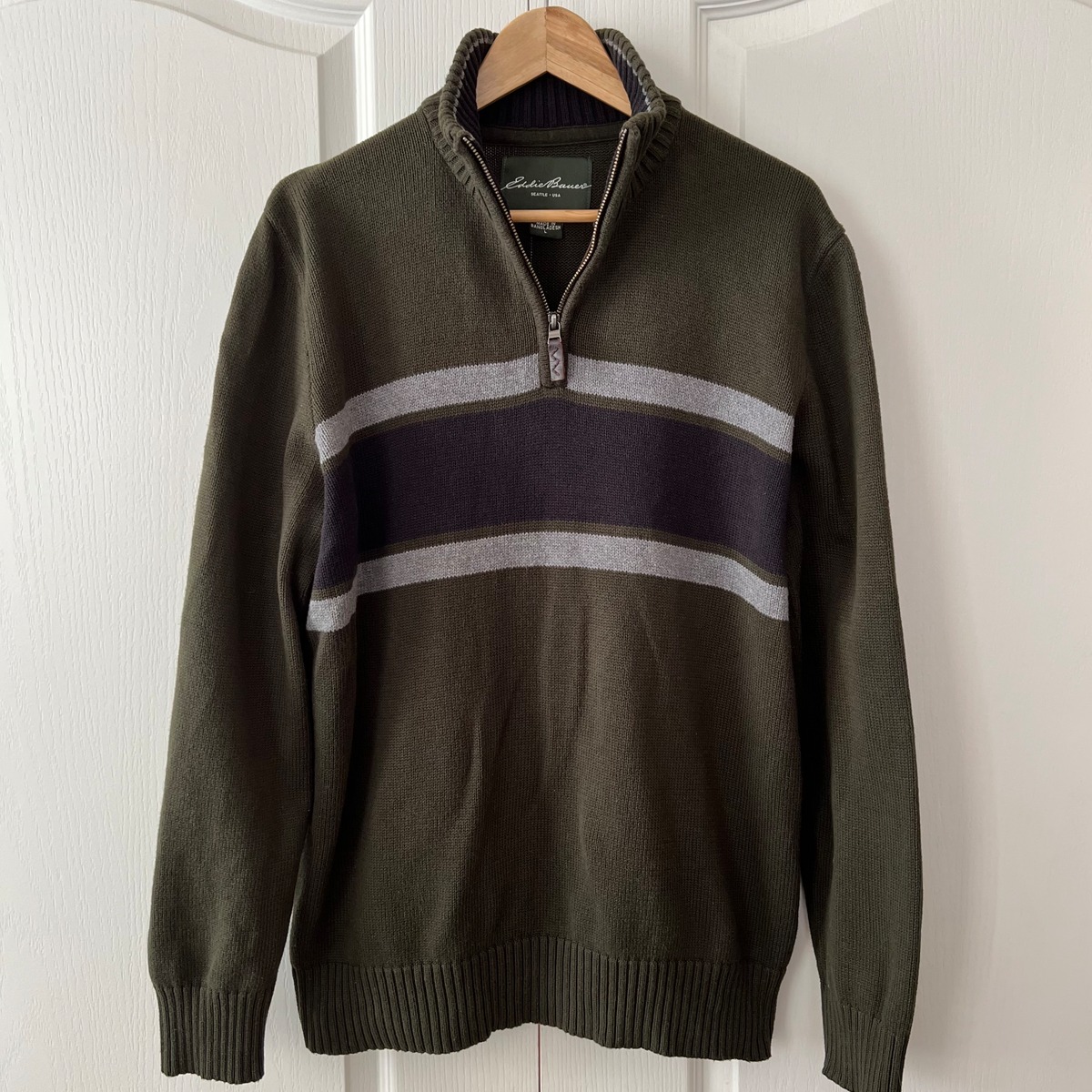 Eddie Bauer エディーバウアー ハーフジップ ニット セーター L 
