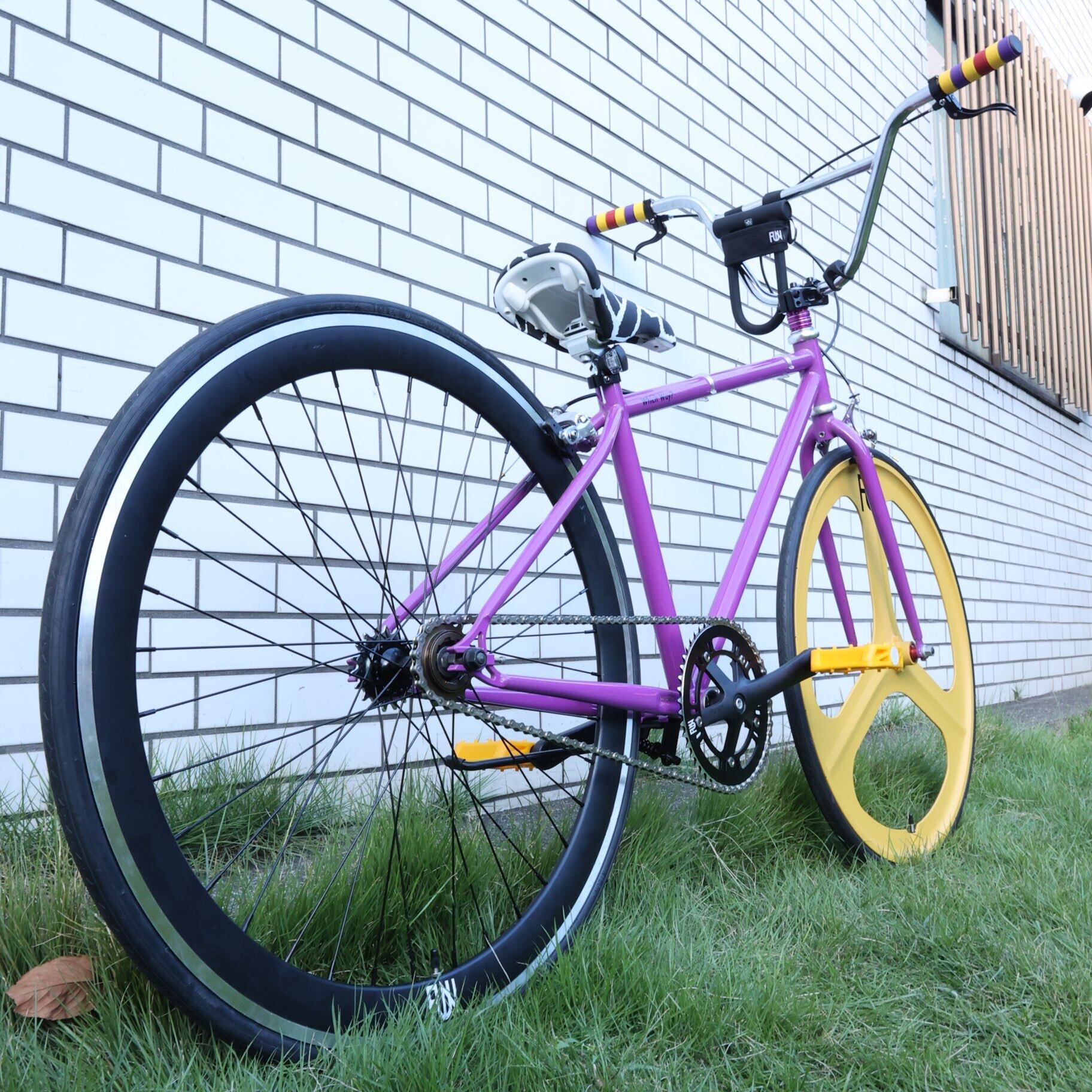 【新品】FUN 700C サイズ40 江戸紫 ピストフレーム 自転車パーツ