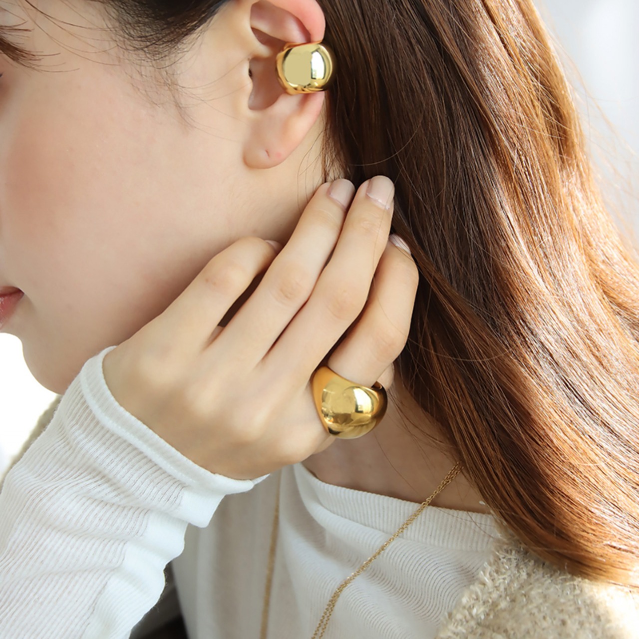 【ネコポス便】リング ボリュームデザインリング 金属アレルギー対応 サージカルステンレス 2214