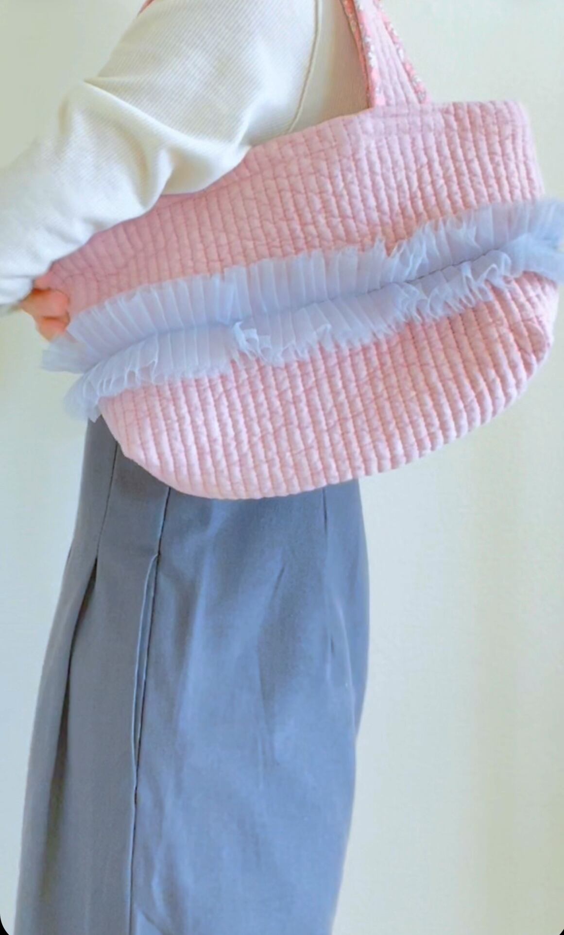 リバティとフリルとヌビのトートバッグ サブバッグ送料無料