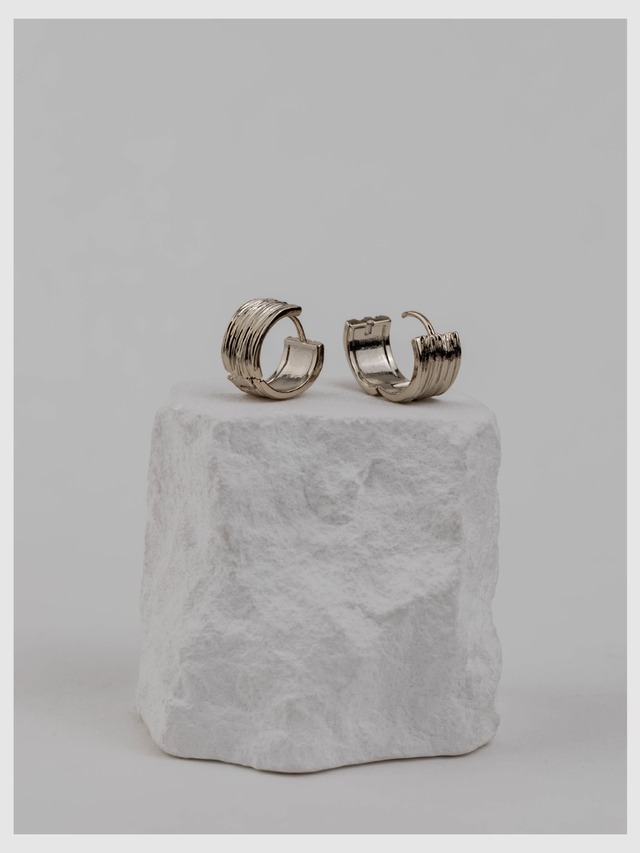 Hoop pierce -Champagne Silver-