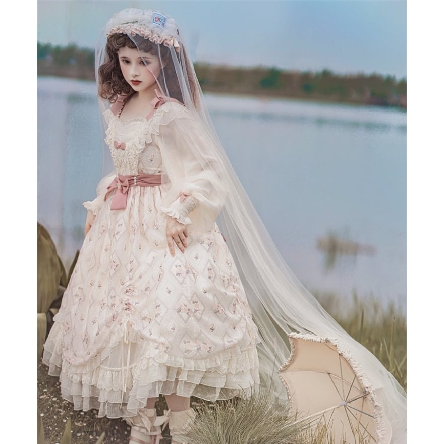 ゴスロリ・ロリータ ホワイトドレス LT10 即納/送料無料】DW053WH ゴスロリ 肩開きテールカット