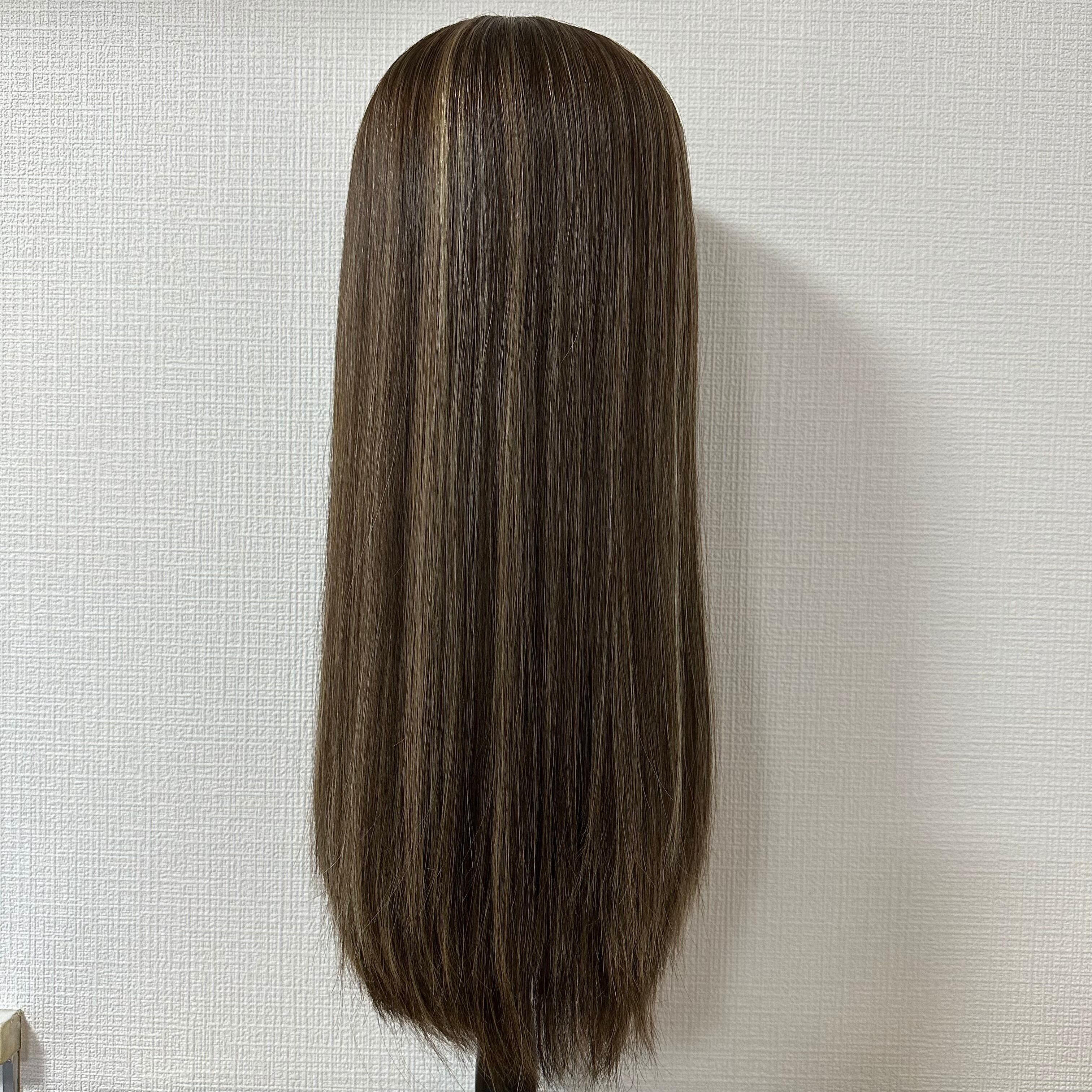 50番 あまんだハイライト部分ウィッグ 未カット スキンレース  